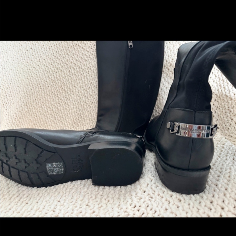 Karl Lagerfeld Black Combat Boots